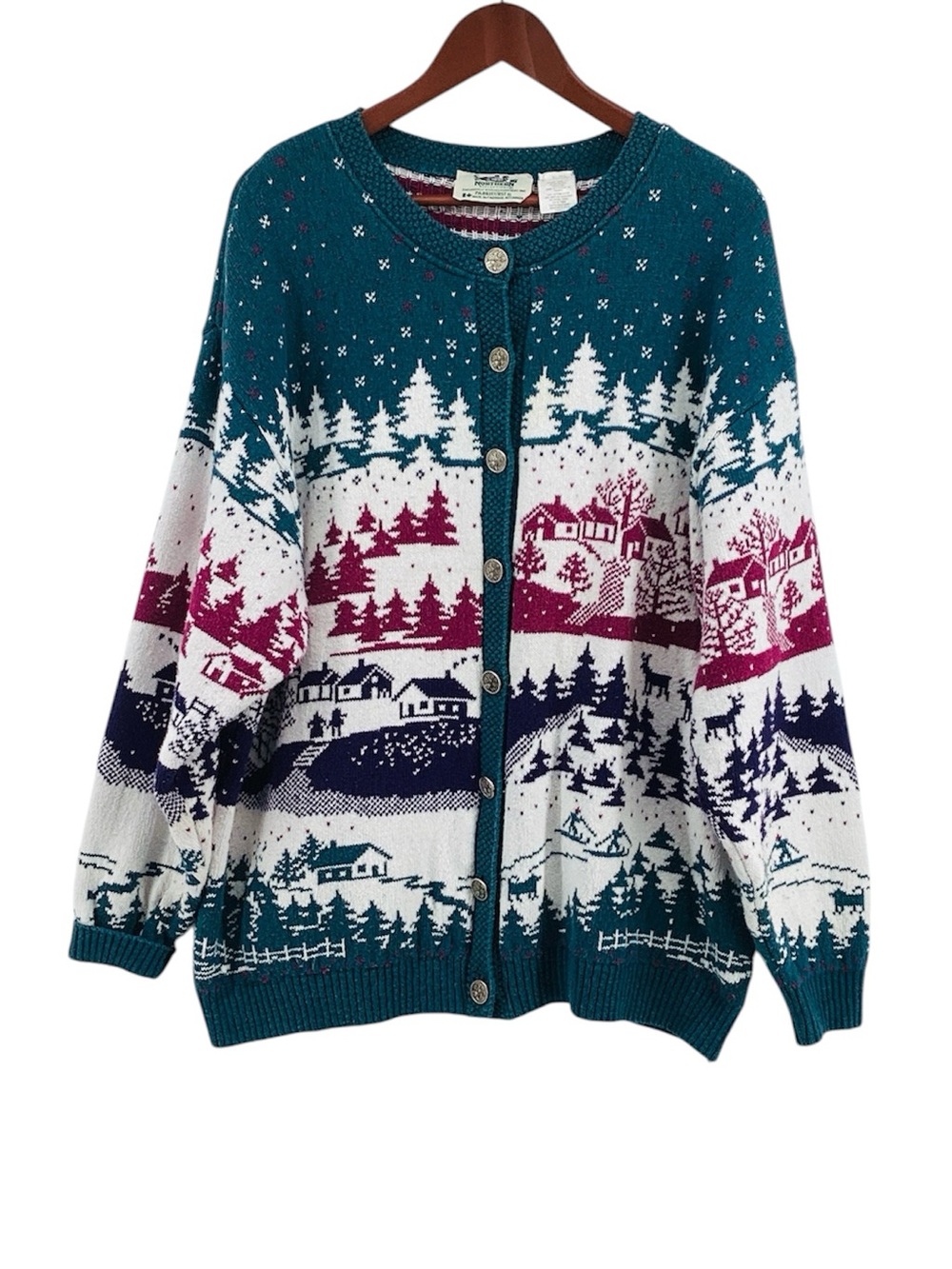 π΅ Vintage Northern Reflections Village Knit Cardigan Sweater